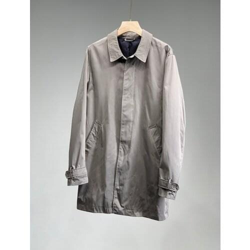 Spring and autumn men fashion slim single breasted business smart style casual outerwear trench