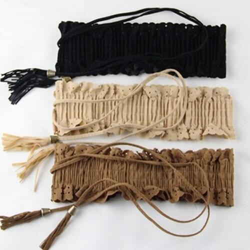 Women Fashion Flower Tassels Elastic Stretch Corset Waistband Belt BLTLL0009