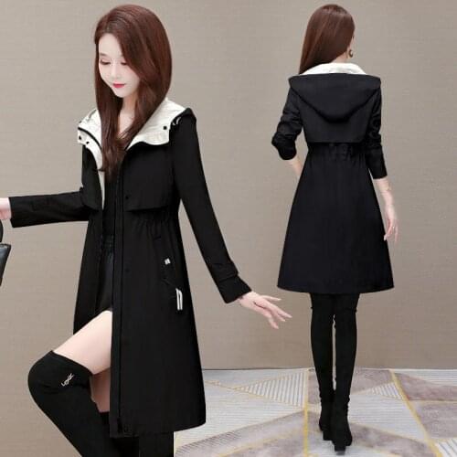 2021 New Autumn Women Trench Coat Mid-length Woman Windbreaker Fashion Casual Lining Office Coat Outerwear Overcoat Plus Size