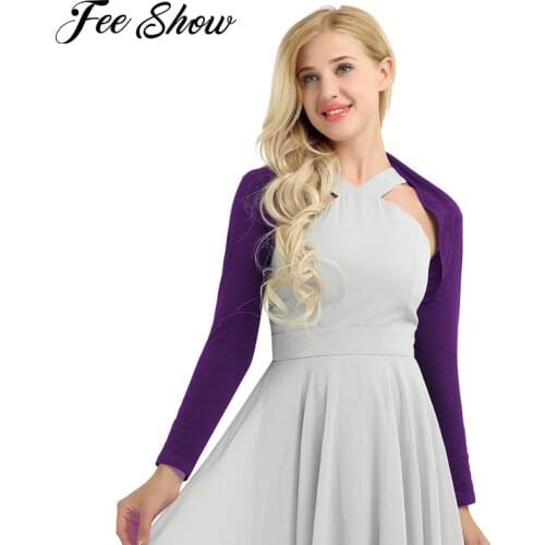 Womens Long Sleeve Soft Cotton Bolero Shrug Cardigan Open Front Stretch Cardigan Sweater Crop Tops Casual Loose Fit Bolero Shrug