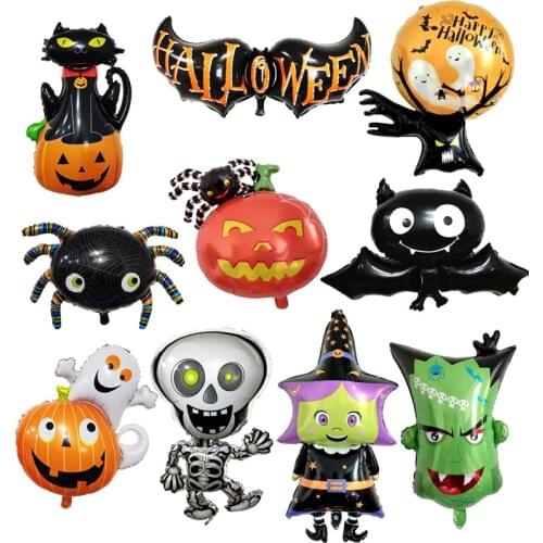 1pc Halloween Aluminum Foil Balloon Pumpkin Spider Ghost Tree Owl Wizard Ghost Festival Party Horror Decoration Balloon