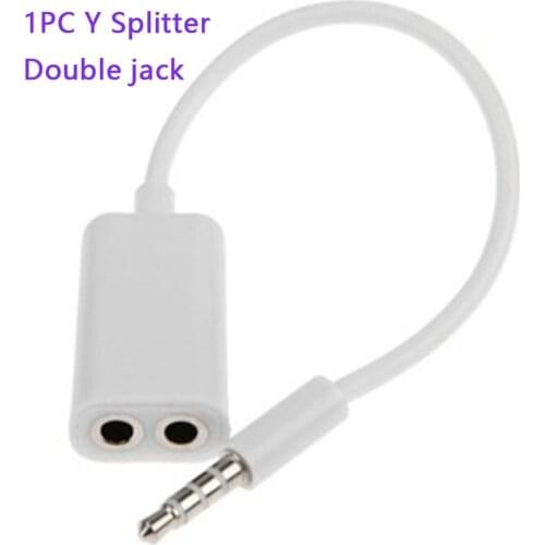 1PC Y Splitter 3.5mm White Double Jack Earphone Headphone Y Splitter Cable Cord Adapter Stereo Plug Audio Cable Accessories
