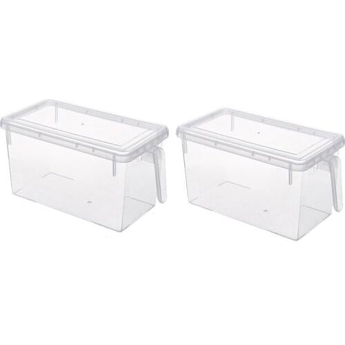 2 Pack Kitchen Fridge Freezer Storage Reusable Containers with Sturdy Handle to Keep Fresh for Meat Fruits