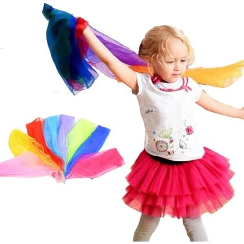6Pcs Candy Color Gymnastics Scarves Outdoors Games Toys for Kids Dancing Juggling Towels Sports Interactive Square Dance Gauze