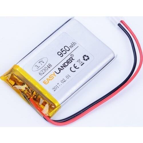 623048 3.7V 950mAh Lithium li Polymer Li-ion Rechargeable Battery For Bluetooth speaker Traffic recorder toys mp3 mp4 GPS plug
