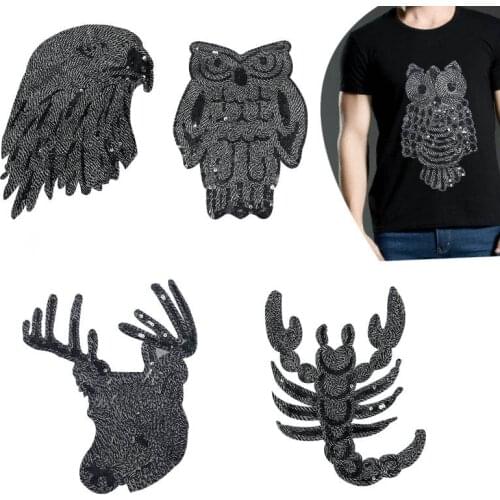 Biker Embroidery Cloth Patch Punk Animal Eagle Pattern Fashion Patches DIY Sewing Clothing Decor Accessories