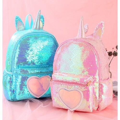 Unicorn Kids Girl Sequin Backpack Shoulder Bag Large Capacity Travel Bag Creative Cute Shoulder Bag For Women