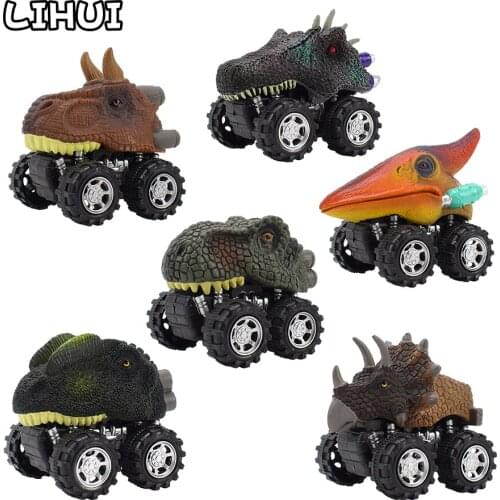 Dinosaur Pull Back Baby Car Toys for boys Children T-Rex Triceratop Mini Diecast Inertial Cool Cars Model Toy Vehicles Kids Gift