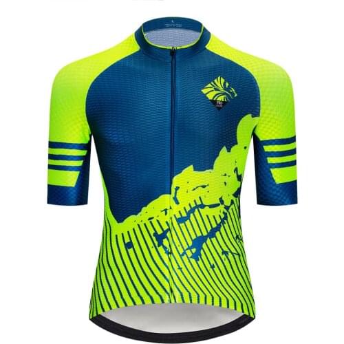 Geeklion Breathable Bicycle Clothing Racing Fit Fluorescent Green Cycling Jersey Ciclismo MTB Shirt