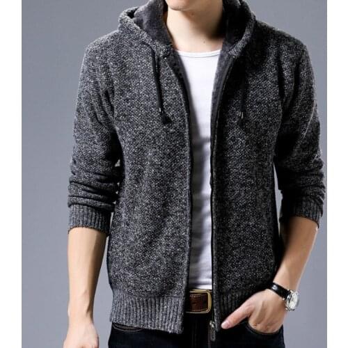 New Brand Fashion Sweater Men Casual Mens Solid Color Autumn Jacket Men Coats Casual hooded Jackets For Mens Zipper