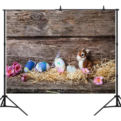 Lyavshi Easter Eggs Flowers Wooden Board rabbit Photography Backgrounds Photographic Backdrops For Photo Studio