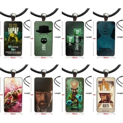 Breaking Bad Walter White Jesse Pinkman For Unisex Gift Necklace Fashion Long Chain With Rectangle Necklace Jewelry