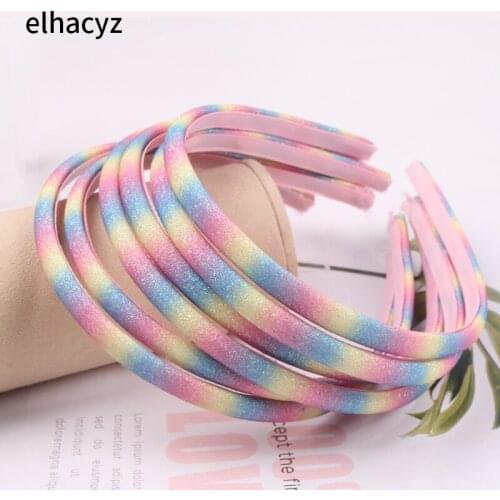 10pcs/lot Candy Colors Glitter Girls Hairband Children Party Fashion Sequins Headband Kids DIY Hair Accessory Colorful Head Hoop