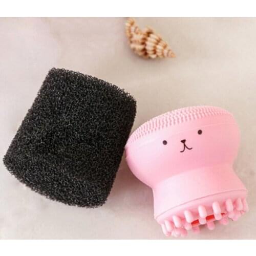 2PCS Octopus Cleansing Brush Blackhead Remover Brush Silicone Octopus Face Wash Soft Double-sided Use Cleaning Brush For Home