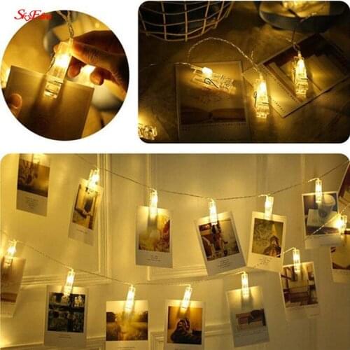 1.5/3/6M LED String Light Photo Card Wall Clip Holder Lamp For Holiday Christmas Party Wedding Fairy Lights Battery Powered 5Z