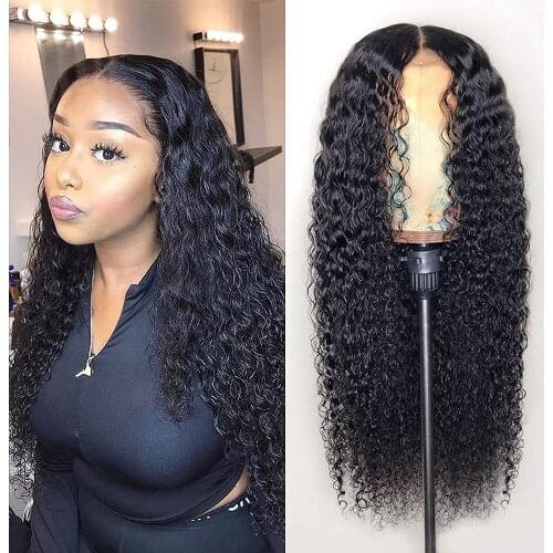 WoWEbony 360 Lace Frontal Wig Brazilian Deep Curly 4x4 Lace Closure Wig PrePlucked Deep Part 370 Lace Front Wig Remy Curly Wig