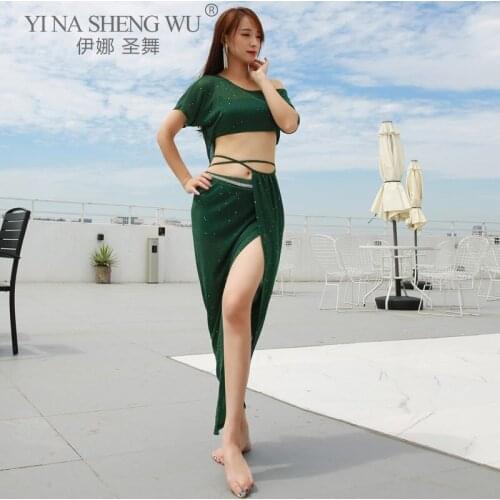 New Belly Dance Female Sexy Top Practice Clothes Suit Oriental Dancing Long Skirt Profession Competition Performance Clothing