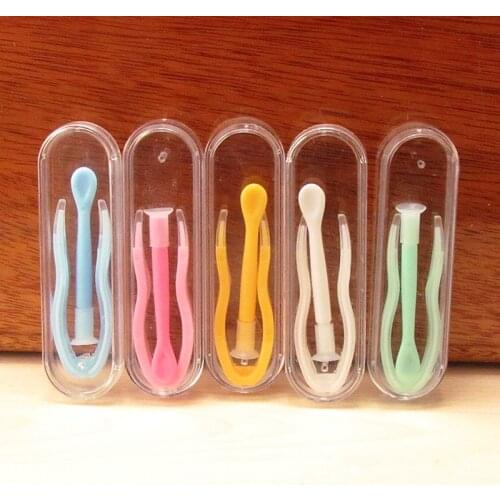 1 Set Color Contact Lens Case Box Tweezers and Suction Stick for Eyes Care Tool Contact Lenses Inserter Tools Contacts Case