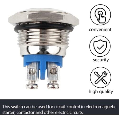 2017 new 16mm Start Horn Button Momentary Stainless Steel Metal Push Button Switch