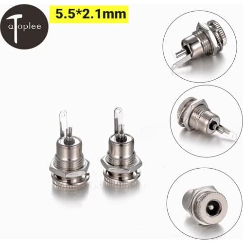 2Pcs DC099 5.5 x 2.1mm DC Power Jack Socket 30V 5A 2 Pin Female Panel Mount Connector Metal DC-099 for Circuits Use