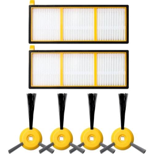 2pcs Filters+ 4pcs Side Brushes for Shark ION ROBOT Vacuum Cleaner RV700 RV720 RV750 RV750C RV755 Replacement Parts
