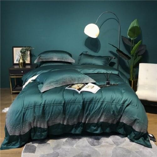 2020 Hotsale Bedding Set 1.8m Bed High-end 100-count long-staple cotton light luxury 4pcs Nordic simple embroidery quilt cover