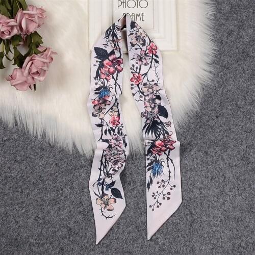 2021 Brand Design Scarf Women Silk Scarf Skinny Bag Scarves Wrist Towel Foulard Neckerchief Headband For Ladies
