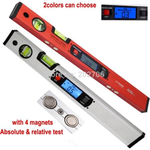 360 degree Digital Protractor Angle Finder electronic Level Inclinometer with Magnets Level angle slope tester Ruler 400mm