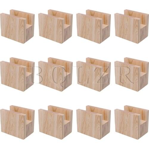 BQLZR 12pcs Groove Type Furniture Lifter Storage for Bed Desk 10x5x4cm w/ Box