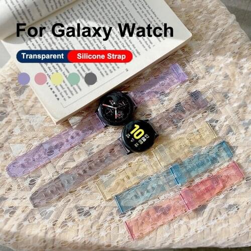 For Samsung Galaxy Watch 20mm22mm /Gear Sport Discolor Transparent Band bracelet for Huami Amazfit Bip for Huawei watch GTS 42mm
