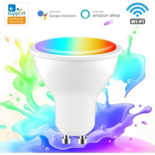 EWeLink Wifi Smart Gu10 LED Light Bulb Spotlight 220-240V 4W Remote Control RGB+CCT Voice Control Work with Alexa Google Home