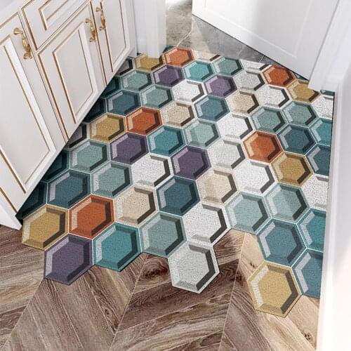 Geometric Doormat Carpet Indoor Entrance Doormat Living Room Bedroom Bathroom Mat Hallway Kitchen Carpet Non-slip Can Be Cut Mat