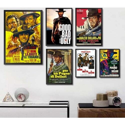 The GOOD The BAD And The UGLY Vintage Movie Coated paper Poster CLINT EASTWOOD For Room Decor Art Brand