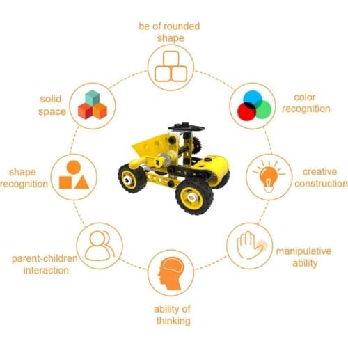 MXLE Intellectual Assembly Car, 1 Set DIY Construction Vehicle Toy, Nut Engineering Vehicles for for Kids Boys