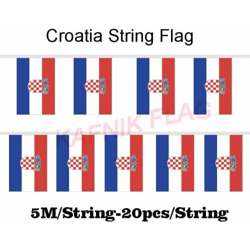 KAFNIK,5 meters 20 faces 14*21M Croatia String Flag Banner Bar For Party Decoration/World Event Carnival Decor