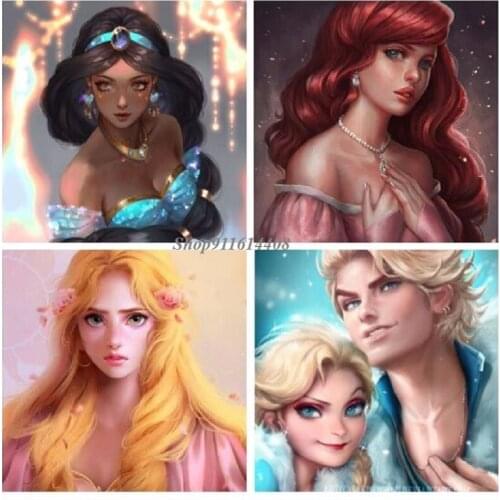 Disney Canvas Painting Classic Anime"Frozen" Movie Elsa Kristoff Princess Posters Prints Wall Art Picture Living Room Home Decor