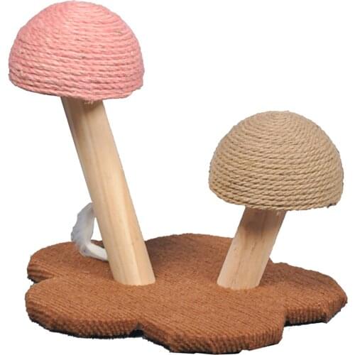 Mushroom Cat Scratcher Cat Tree Toy with Scratcher Posts Cats Scratching Tree Small House Training Toys for Cat Interactive Toys