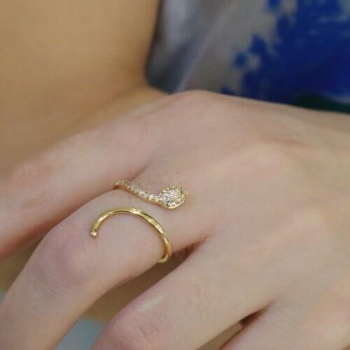 2021 Korea New Style Snake Ring Fashion Exquisite Open Ring Elegant Ladies Banquet Jewelry