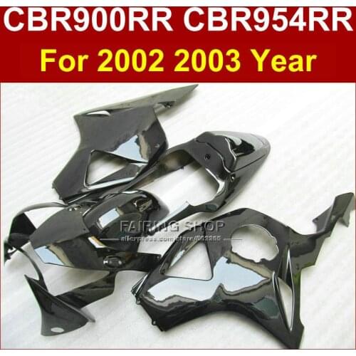 Injection mold road ABS motorcycle fairing kit for HONDA CBR900 RR 02 03 CBR954 RR 2002 2003 CBR 954RR full black fairings kits