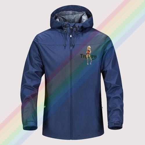 Triumph Male Sexy Girl Graphic Outdoor Mountaineering Windproof Jacket Hooded comfortable Men Women High Quality Asian size