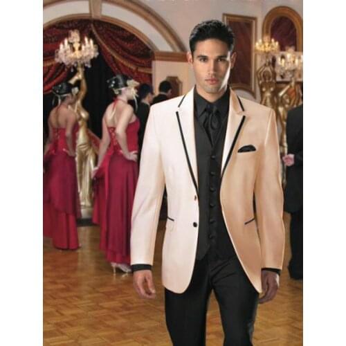 Latest Coat Pant Designs Ivory Wedding Suits for Men Tuxedo Slim Fit Skinny 3 Piece Blazer Custom Groom Suit Terno Masculino