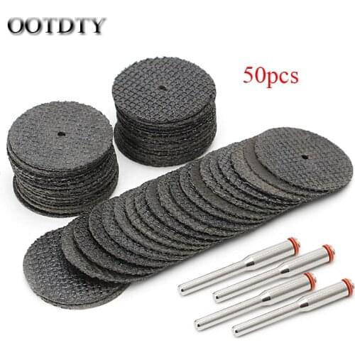 OOTDTY 50Pcs Fiberglass Tool Abrasive Cutting Disc Cut Off Wheel with 4 Mandrels Rotary dorp shipping