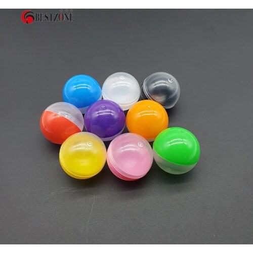 100Pcs 40MM Plastic Surprise Balls Kids Toy Capsules Half Transparent Empty Eggshell Can Open For Vending Machine Kids Gift