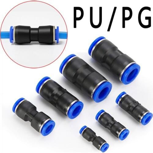PU PG pneumatic connector air water hose variable diameter straight air quick connector plastic connector 4 6 8 10 12 14 16mm