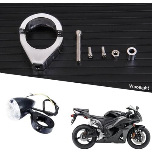 Silver Motorcycle 41mm Tube Turn Signal Relocation Fork Clamp Indicator Turn Signal Mount Bracket For Harley Touring Softail