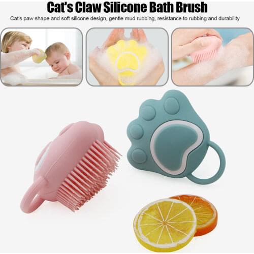 Cartoon Cat Paw Baby Shower Brush Fast Foaming Silicone Scrubbing Artifact Full Body Massage Spa Brush Bathroom Accessory
