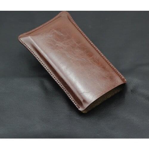 Universal holster Straight leather case retro simple pouch For ZMI Purple mi power bank pouch 20000mah 10000mah