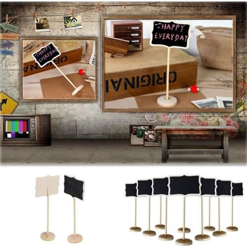 Vintage Mini Wood Chalkboard Blackboard Wooden Place Card Holder Table Number for Wedding Event Party Decoration