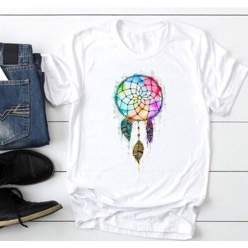 Women Short Sleeve Watercolor Web Cute Fashion Cartoon Summer Lady Print Tee Graphic T Top Female Tshirts Clothes T-Shirt