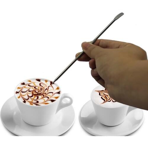1 piece DIY Coffee Latte Art Pen Stainless Steel Tool Espresso Machine Cafe Kitchen Cafe Latte Art Pen Coffeeware